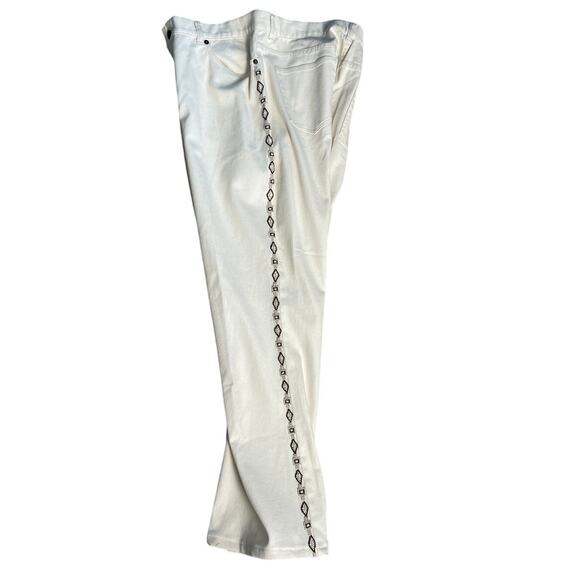 Vintage Ralph Lauren Jeans Co. Aztec Beaded Pants in‎ Cream Size 12 - Picture 7 of 9